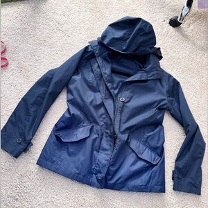 Lands' End Navy Rain Jacket